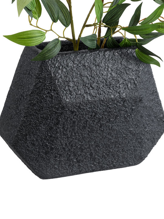 GloboStar Greenwich Planter Polyester Black with Stand 24x14x20cm.