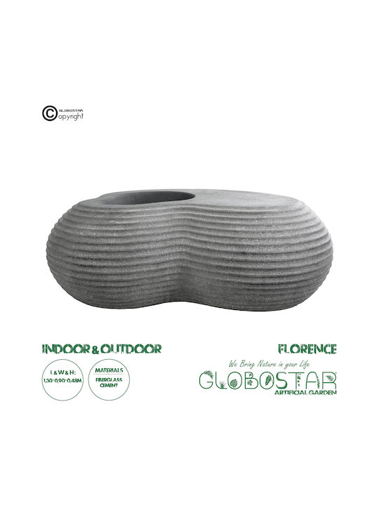GloboStar Florence Κασπώ Πολυεστερικό Γκρι με Βάση 130x130x48εκ.
