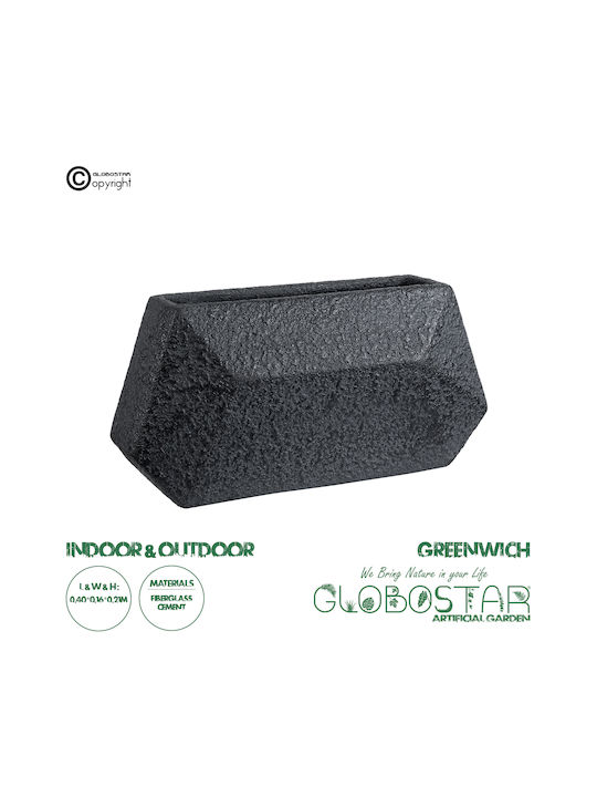 GloboStar Greenwich Κασπώ Πολυεστερικό Μαύρο 40x16x21εκ.