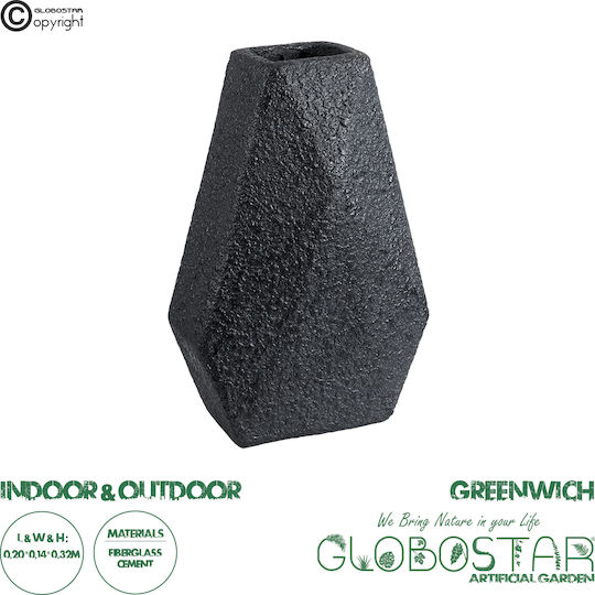 GloboStar Planter Polyester Black with Stand 20x20x32cm.
