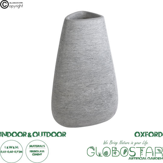 GloboStar Oxford Κασπώ Πολυεστερικό Γκρι με Βάση 45x45x72εκ.