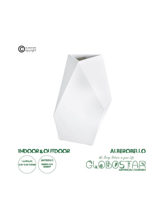 GloboStar Artificial Garden Alberobello Κασπώ Πολυεστερικό Λευκό 58x58x90εκ.