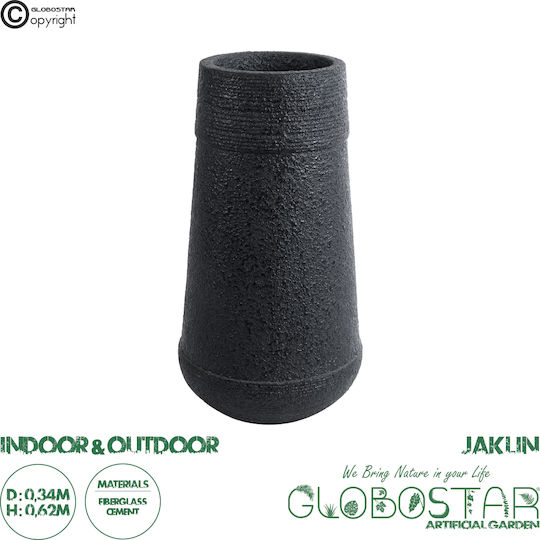 GloboStar Κασπώ Πολυεστερικό Μαύρο με Βάση 34x34x62εκ.