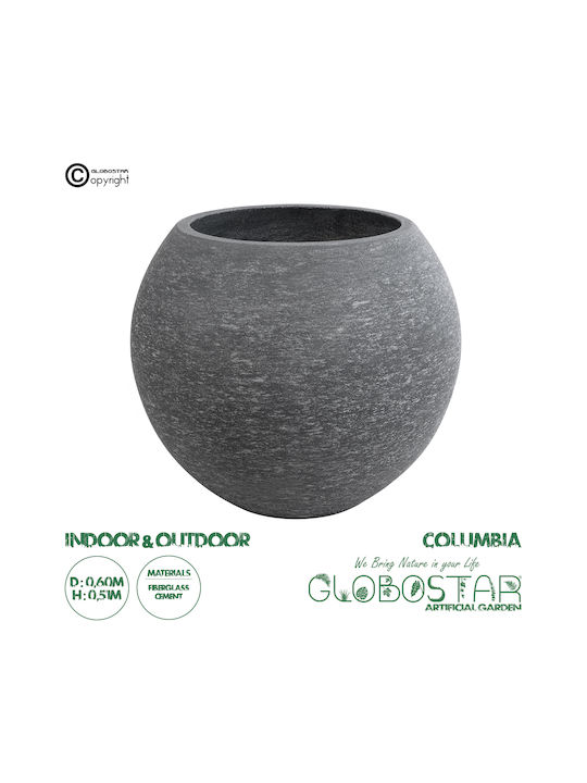 GloboStar Columbia Саксия Полиестер Сив Със стойка 60x60x51εκ.