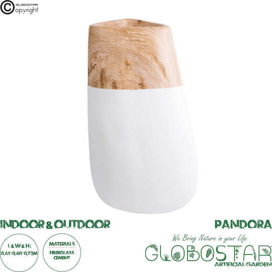 GloboStar Pandora Κασπώ Πολυεστερικό Λευκό με Βάση 45x45x72εκ.