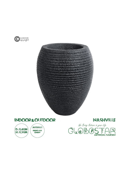 GloboStar Nashville Planter Polyester Black with Stand 40x40x50cm.