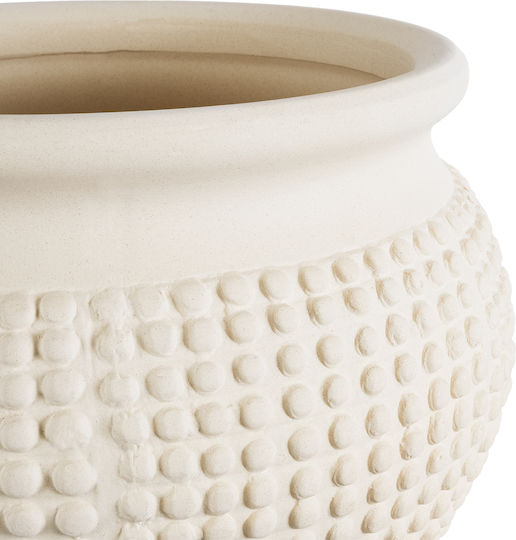 GloboStar Morelia Κασπώ Κεραμικό Μπεζ με Βάση 19x19x13εκ.