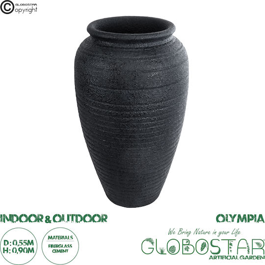 GloboStar Olympia Planter Polyester Black with Stand 55x55x90cm.