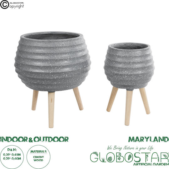 GloboStar Planter Polyester Gray with Stand