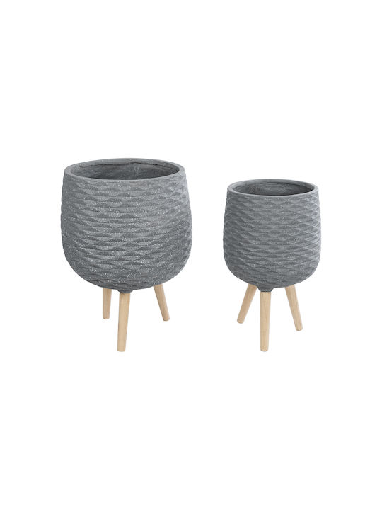 GloboStar Artificial Garden Louisiana Planter Polyester Gray with Stand
