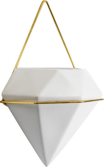 GloboStar Hanging Planter Ceramic White 20x10.5x30cm.