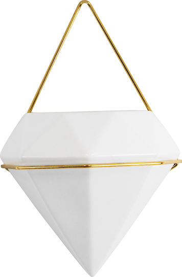 GloboStar Hanging Planter Ceramic White 20x10.5x30cm.