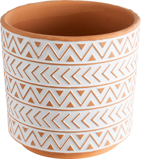 GloboStar Ghiveci Ceramică Alb 17.5x17.5x16.5εκ.