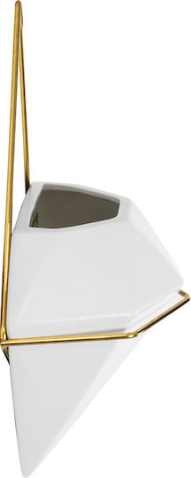 GloboStar Hanging Planter Ceramic White 20x10.5x30cm.