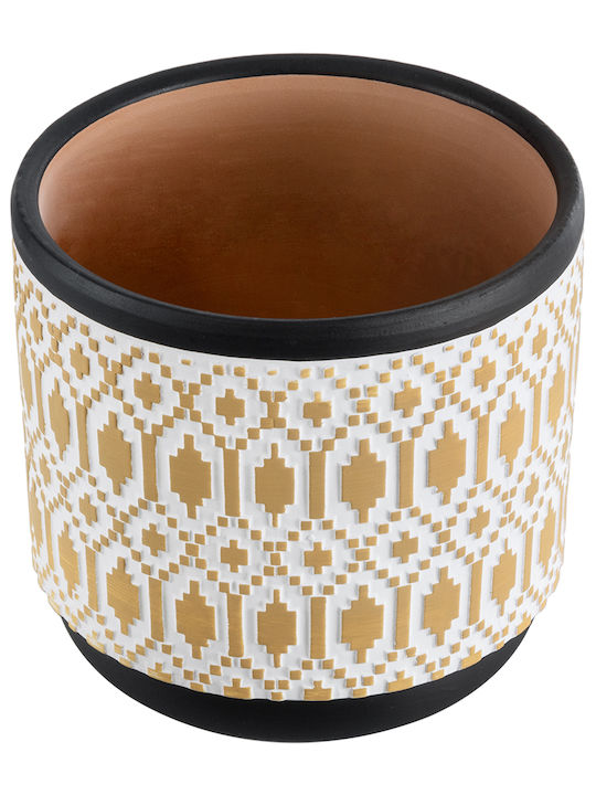 GloboStar Übertopf Keramik Gold 14.5x14.5x13εκ.