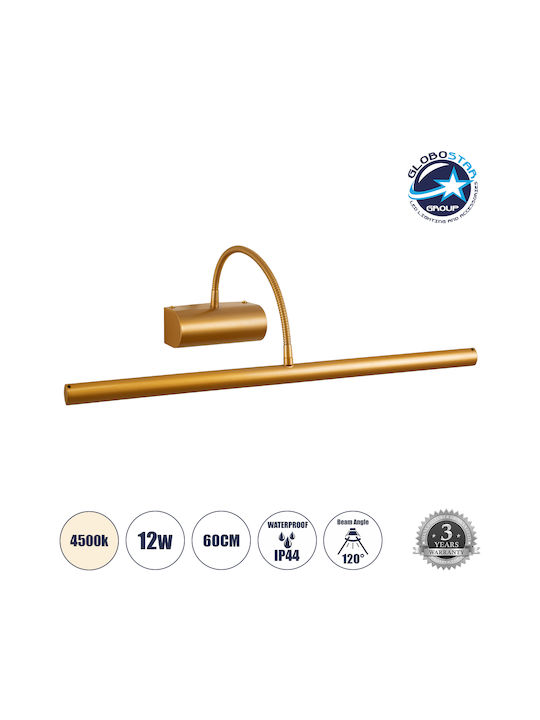 GloboStar Trois Modern Lamp Bathroom with Integrated LED and Natural White Light Copper 60x18cm
