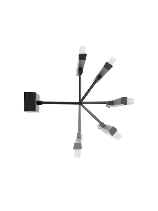 GloboStar Mara Modern Wandleuchte mit Integrierter LED und Natürliches Weiß Licht Schwarz 60x13cm