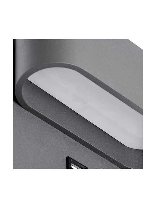 GloboStar Ibis Modern Lamp Wall with Integrated LED and Natural White Light Gray 10x18cm