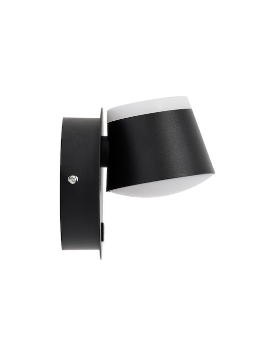 GloboStar Regency Modern Leuchte Wand mit Integrierter LED und Neutralweißes Licht Schwarz 12x13cm