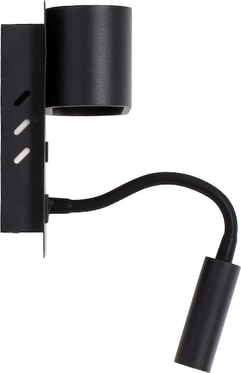 GloboStar Ibis Modern Lamp Wall with Integrated LED and Natural White Light Black 10x18cm