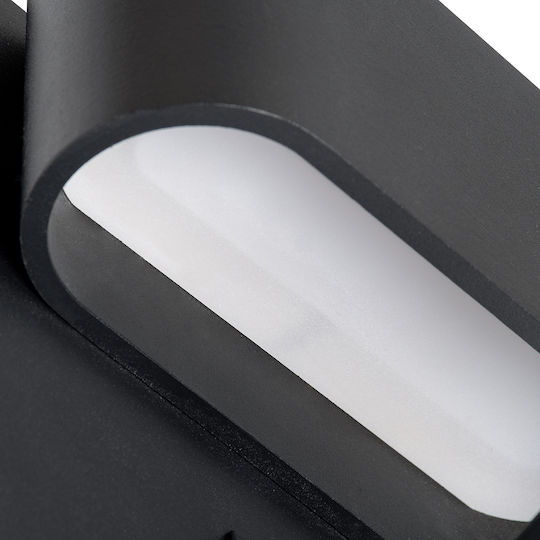 GloboStar Ibis Modern Lamp Wall with Integrated LED and Natural White Light Black 10x18cm