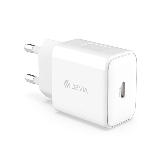 Devia Φορτιστής Χωρίς Καλώδιο με Θύρα USB-C 30W Power Delivery Λευκός (DVCH-354861)