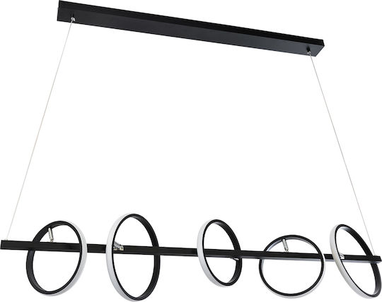 GloboStar Circolare Hängelampe Schwarz 120x25x25cm.