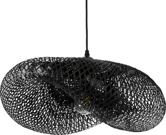 GloboStar Mexico Lumini Suspendate Negru Boem Rețea cu Bază de Bec E27 65x45x18cm