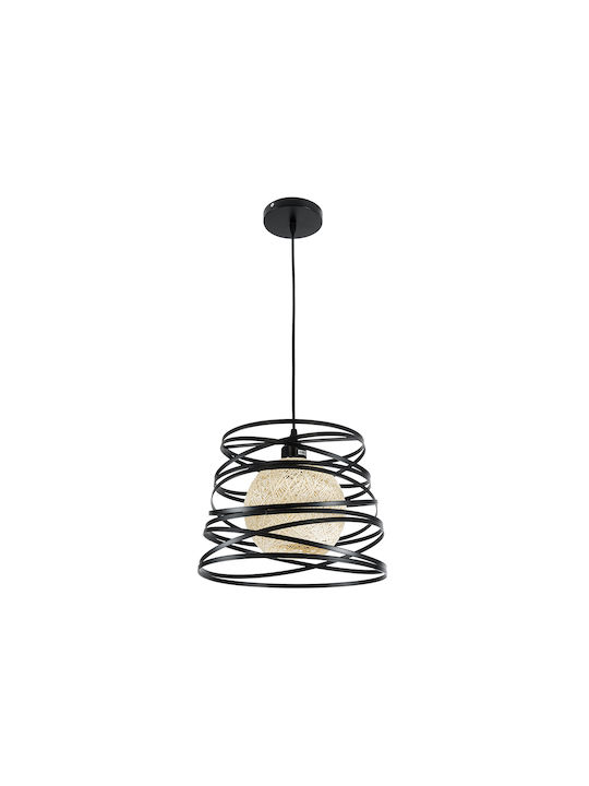 GloboStar Carter Pendant Light Black Grid with Socket E27 32x33x25cm
