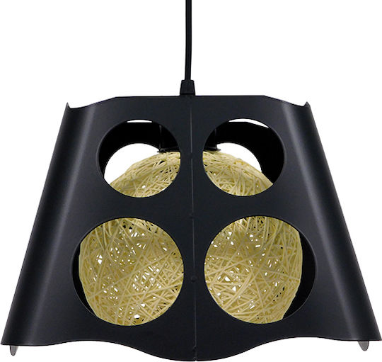 GloboStar Carter Hängelampe Schwarz mit Fassung E27 28x28x22cm.