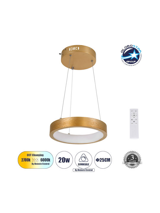 GloboStar Nemesis Ceiling Light Gold LED with Warm to Cool White Light 31x31cm