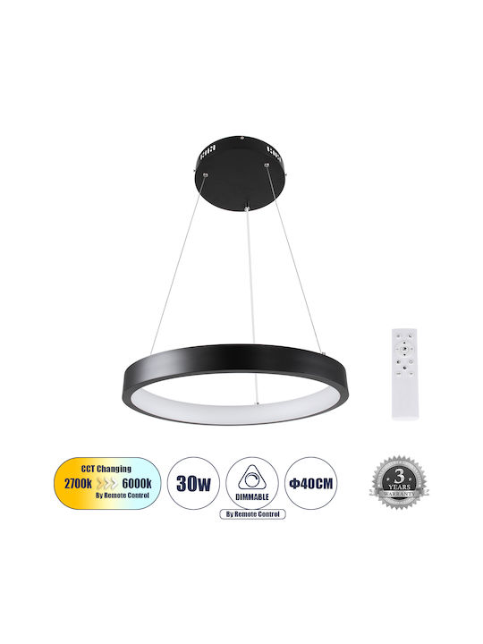 GloboStar Nemesis Pendant Light Black 40x40cm