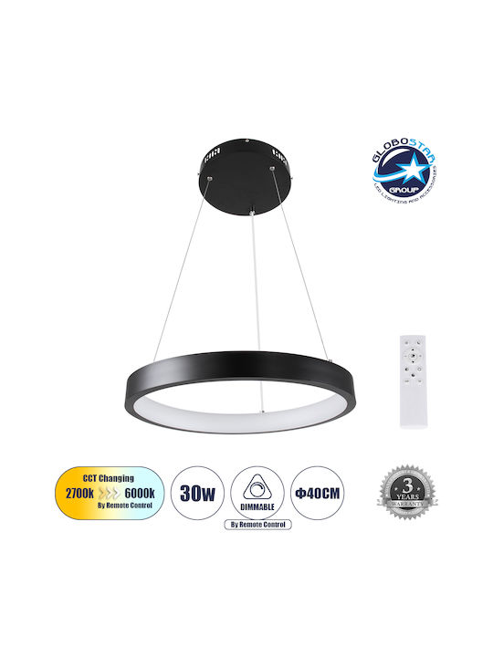 GloboStar Nemesis Pendant Light Black 40x40cm
