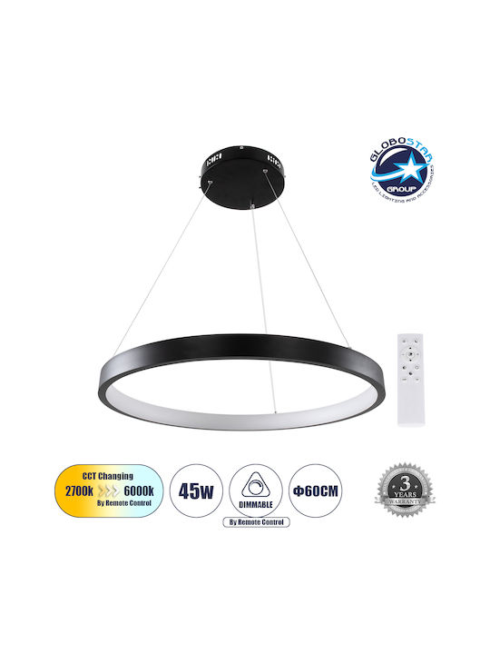 GloboStar Nemesis Pendant Light Black 60x60cm