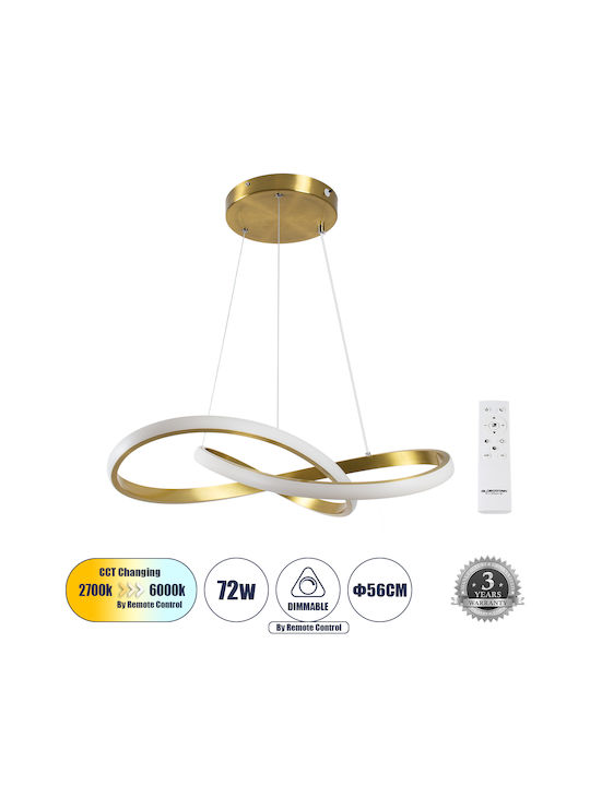 GloboStar Dexter Pendant Light Gold 56x56x14cm