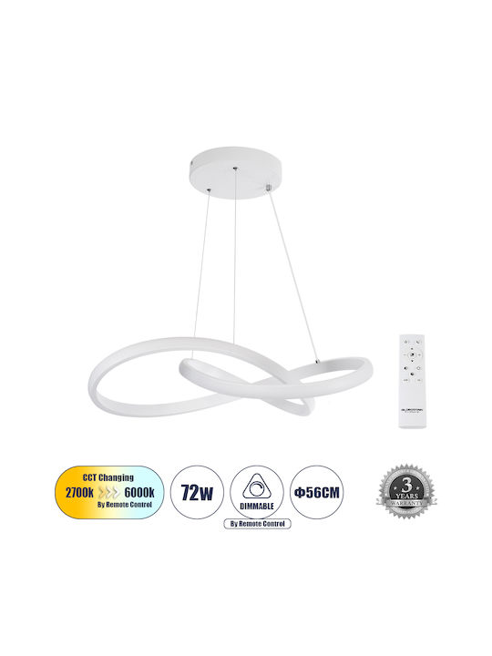 GloboStar Dexter Pendant Light White 56x56x14cm