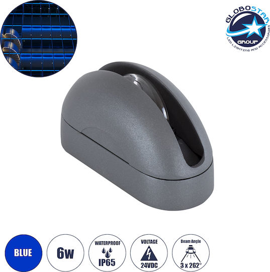 GloboStar Window-Curba Επιτοίχια Εξωτερική Πλαφονιέρα LED IP65 6W με Ρυθμιζόμενο Λευκό Φως