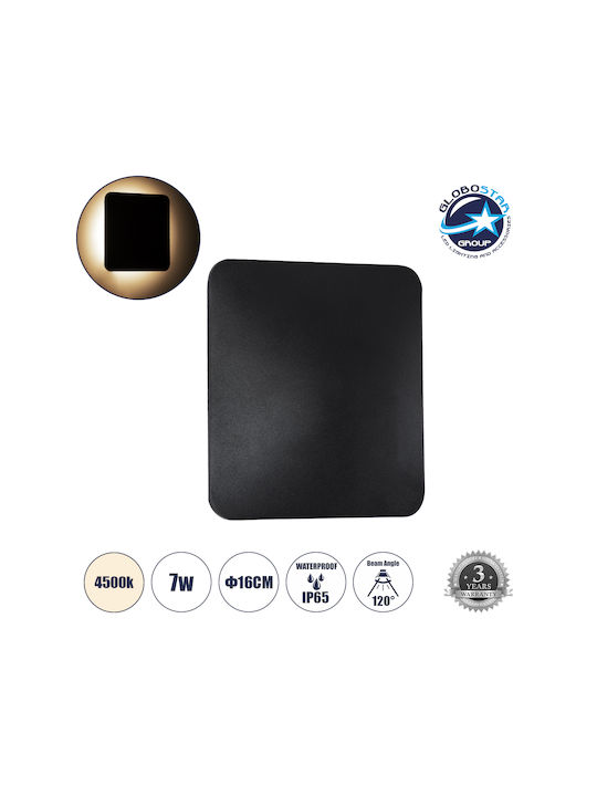 GloboStar Helio-S Επιτοίχια Εξωτερική Πλαφονιέρα LED IP65 7W με Φυσικό Λευκό Φως 16x5x16εκ.