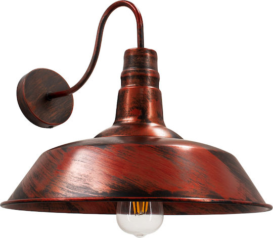 GloboStar Industrielle Wandleuchte mit E27-Fassung Braun 35x40x32 cm