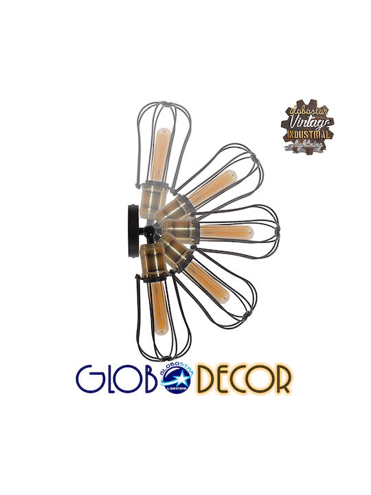 GloboStar Industrial Industrial Φωτιστικό Τοίχου με Ντουί E27 Μαύρο 12x32εκ.