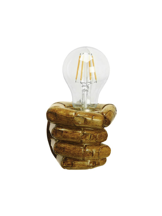 GloboStar Fist Modern Lamp Wall with Socket E27 Brown 10x15x10cm