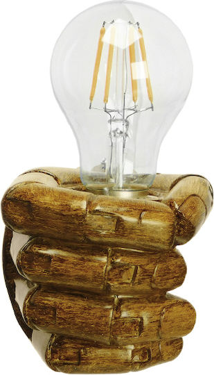 GloboStar Fist Modern Lamp Wall with Socket E27 Brown 10x15x10cm