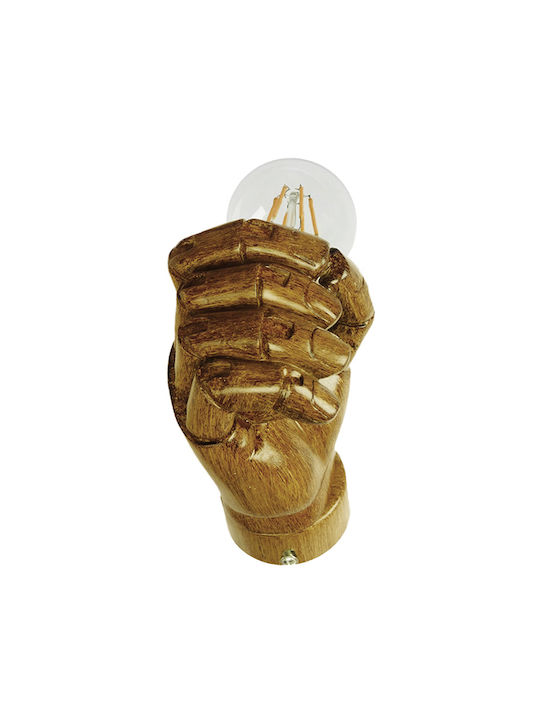 GloboStar Fist Modern Lamp Wall with Socket E27 Brown 10x15x10cm