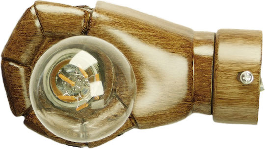 GloboStar Fist Modern Lamp Wall with Socket E27 Brown 10x15x10cm
