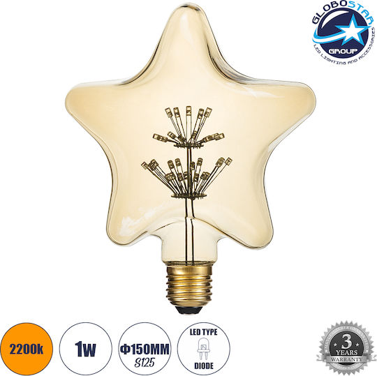 GloboStar LED крушка 3W 160mm за фасунга E27 Топло бяло 300лм