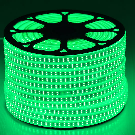 GloboStar Αδιάβροχη Ταινία LED 220V Πράσινο Φως 1m Τύπου SMD2835