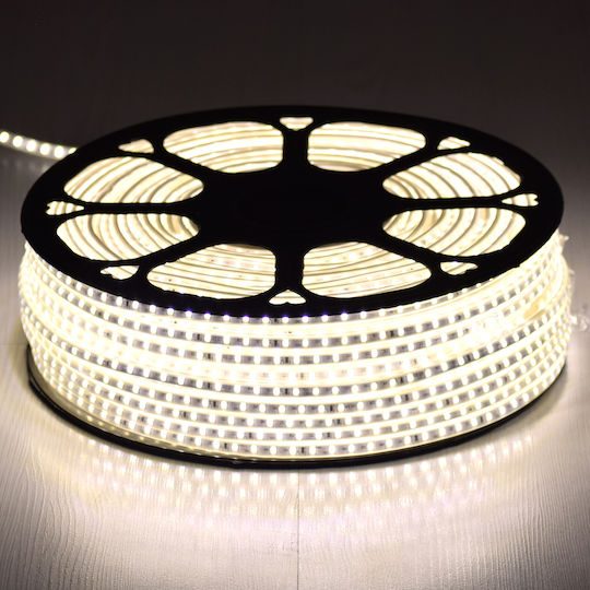 GloboStar Αδιάβροχη Ταινία LED 220V Φυσικό Λευκό Φως 1m Τύπου SMD2835