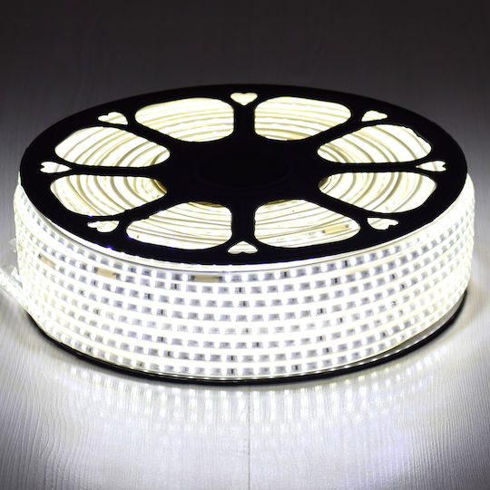GloboStar Waterproof LED Strip 220V Cold White Light 1m Type SMD2835