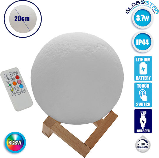 GloboStar Lămpi Decorative Pentru Masă Lumină De Lună LED RGBW Lumină De Lună 20x20cm