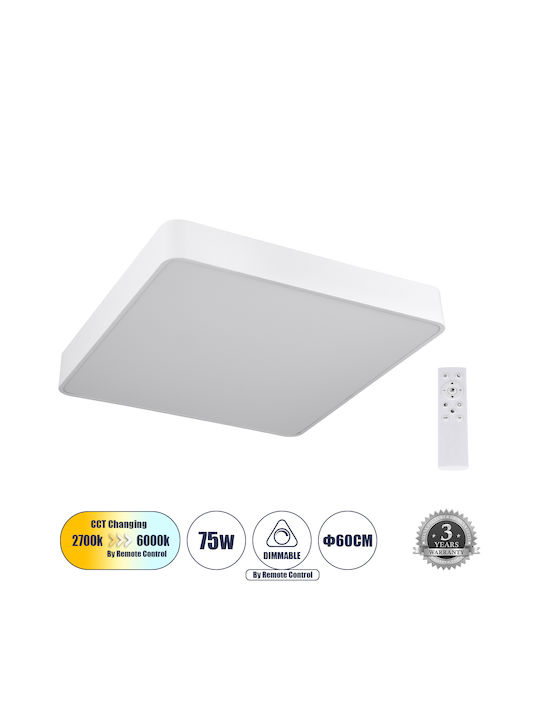 GloboStar Kamala 61209-S Plafonieră de Tavan 60buc Albă cu LED Integrat și Telecomandă
